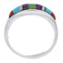 Sterling Silver Southwest Multicolor Inlay Ring Size 6-1/2 CX50615